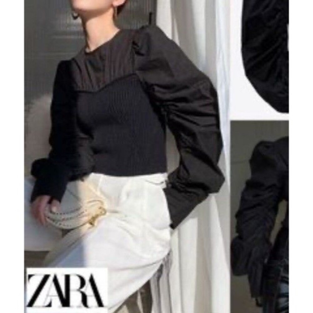 Zara Puff Corset Style Wednesday Addams BLOUSE Large Whimsigoth Fairy Grunge